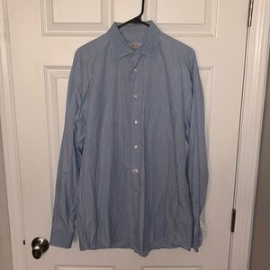 Ermenegildo Zegna Men’s Blue Plaid Dress Shirt Sz 16 (41)